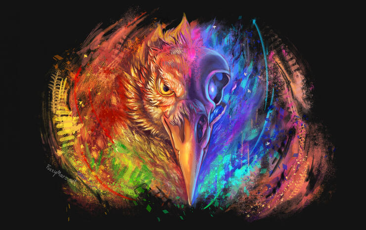 Colors and shadows-Chaotic portrait