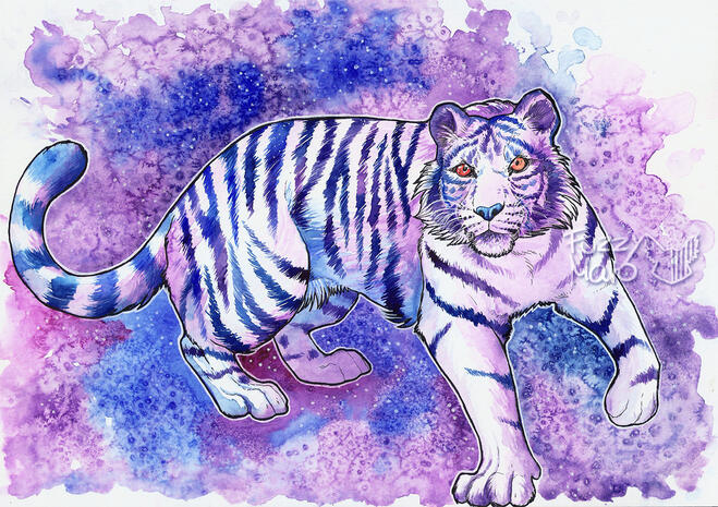 Galaxy tiger (watercolors)