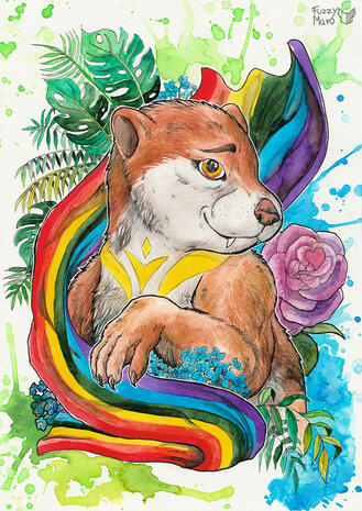 The proud otter (watercolors)