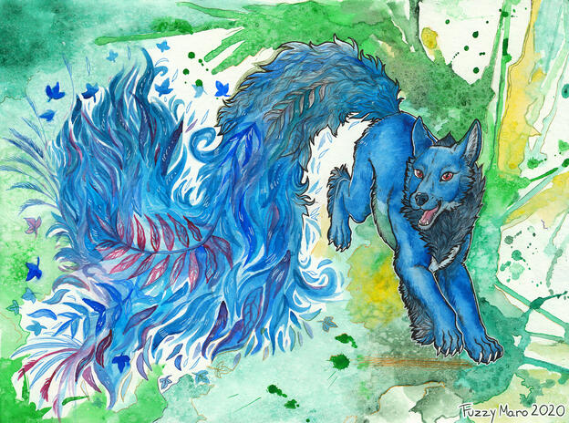 Tail full of wonders (watercolors)