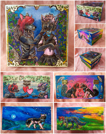 Big box,burned and painted