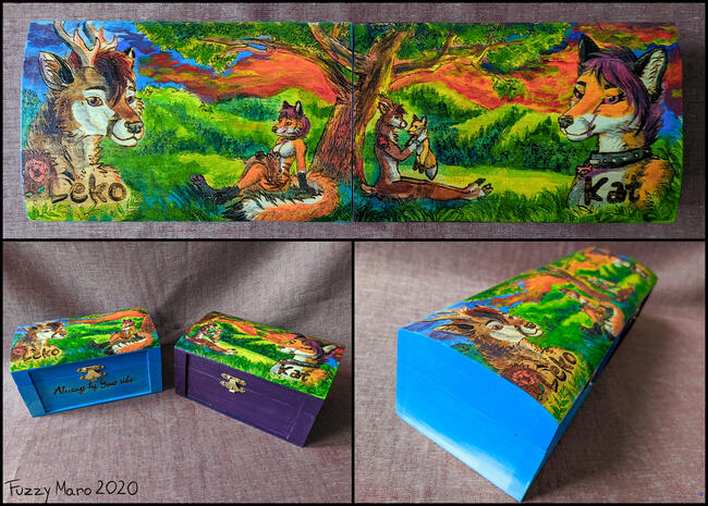 Couple-matching painted boxes