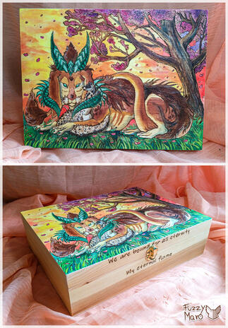 Huge box-burned and painted