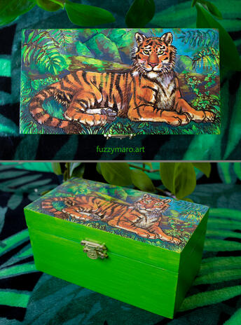 Tigress-pyrography box