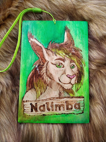 Nalimba-pyrography badge