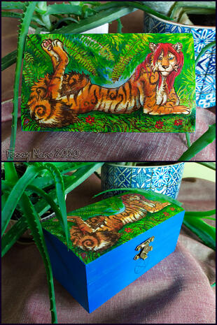 Tigress-burned and painted